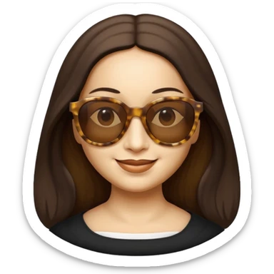 Mona Lisa with iconic smile and oversized sunglasses, apple emoji style sticker