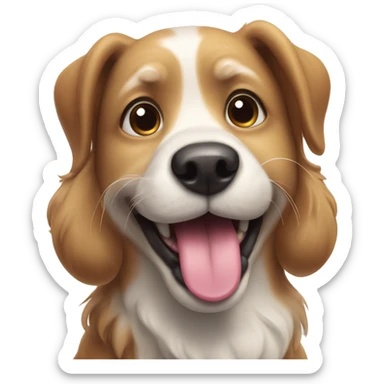 happy dog with tongue out sticker