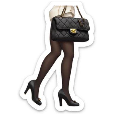 black classic chanel bag with legs sticker