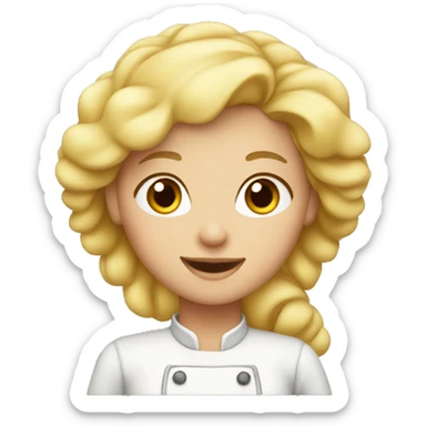 blond girl baker sticker