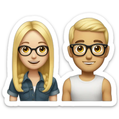 Mac Miller With a blond girl with glasses sticker
