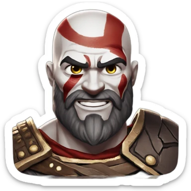 kratos god of war smile  sticker