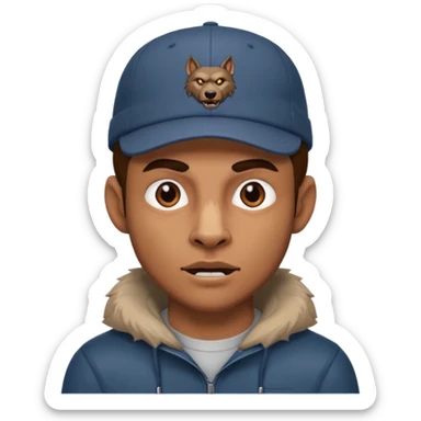 Un hombre lobo tenga gorra sticker