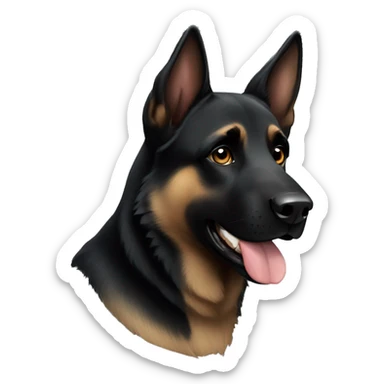 Black German Shepherd  sticker