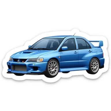 Mitsubishi Lancer Evo VI best view with some cool prints sticker
