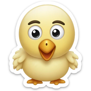 peluche de pollito con expresión dee tristeza sticker