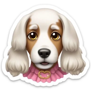A dog wearing a dress sticker