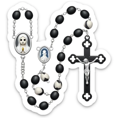 Gothic white rosary with  of beads sticker