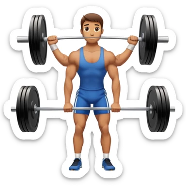 person doing a deadlift exercise, lifting a barbell from the ground sticker