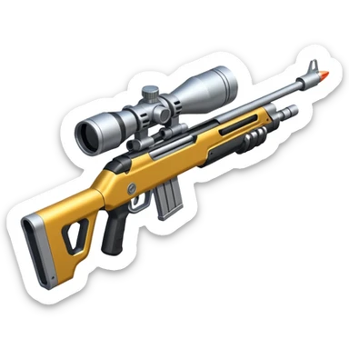 compact futuristic sniper rifle with rocket details sticker