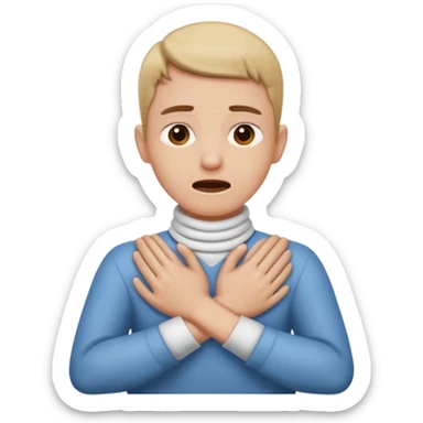 choking its neck with two hands crossed sticker