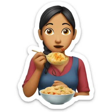nepali girl eating momo sticker
