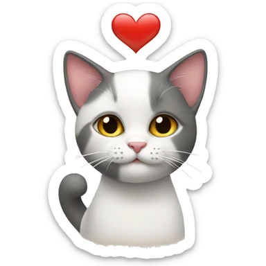 Heart wiht cat sticker