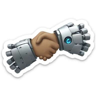 robot handshake sticker
