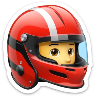 Casco de autos de carreras de color negro sticker