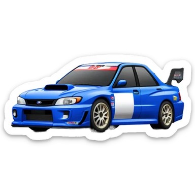 Blue subaru GC8 STI Rally Car front side sticker