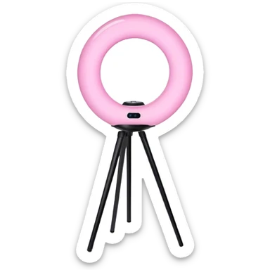 pink lit ring lamp on short tripod sticker