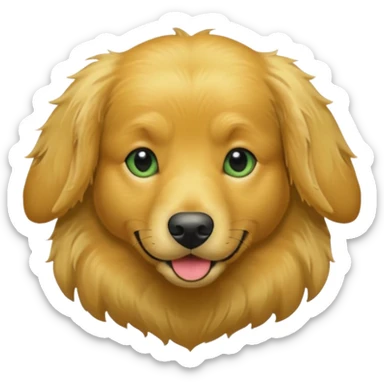 green dog extra furry golden retriever sticker