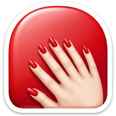 red nail polish, glossy finish, bright and saturated red, smooth gradient, minimal details, clean and shiny sticker