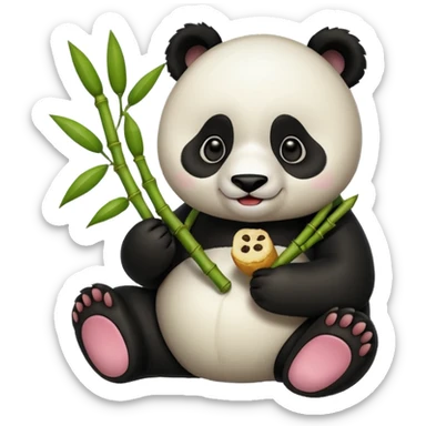 bamboo eating panda sticker