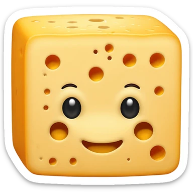 Cheese with a toupe on its head sticker