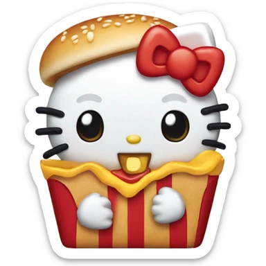 Fast food hello kitty sticker