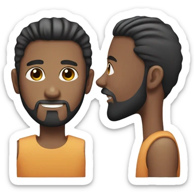 Guy with a black man bun and full beard sticker