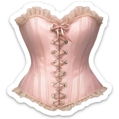 vintage rococo light pink corset  sticker