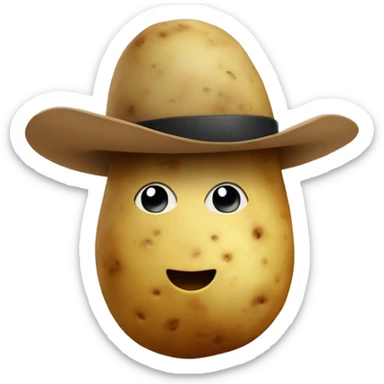 Potato with a hat sticker