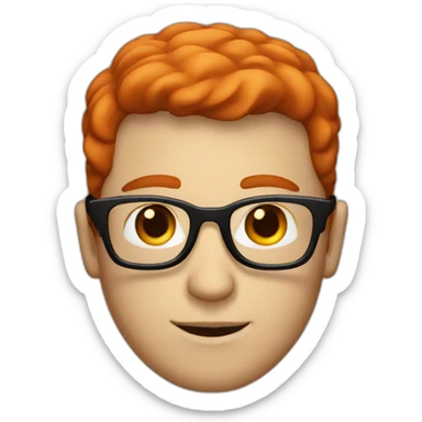 white guy with red head and dark glasses sticker