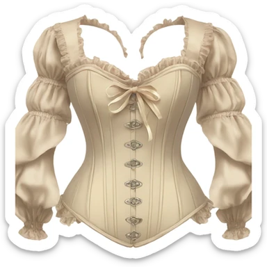 vintage rococo light beige corset with sleeves  sticker