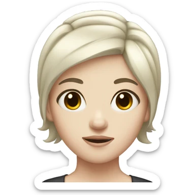 girl with black short hair and pale skin sticker