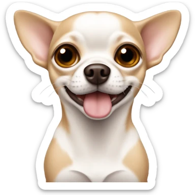 emoji perrita chihuahua blanca con cafe claro sticker