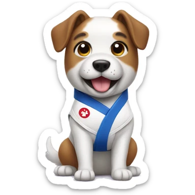 dog doing taekwondo sticker