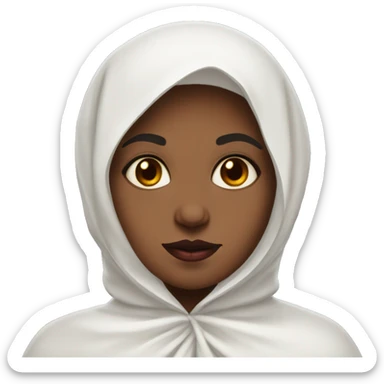 brown girl vampire wearing a white babushka with no mask sticker