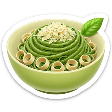 green pesto pasta in a bowl sticker