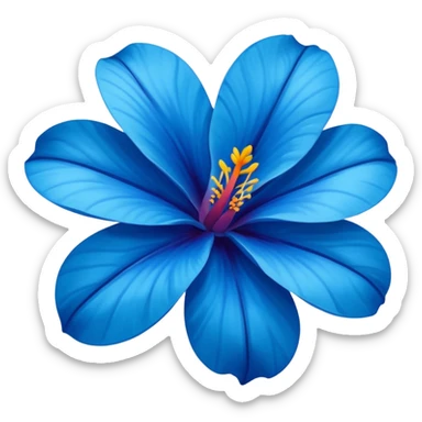 tropical flower blue sticker
