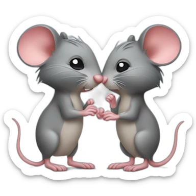 Two mouse kissing sticker