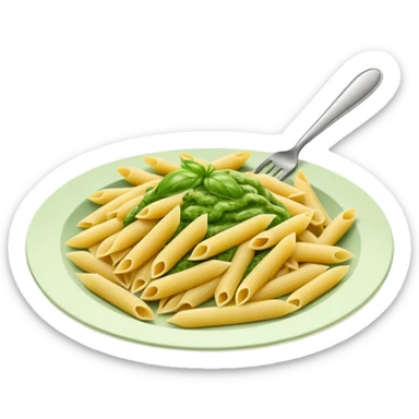 penne pasta with pesto sauce sticker