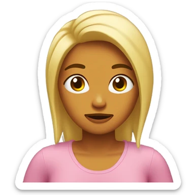 chica con cabello lacio miel durmiendo  sticker