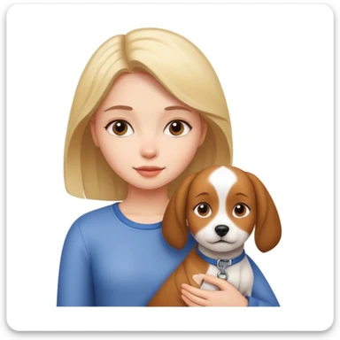 girl and dog posing cute sticker