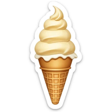 Vintage style simple ice cream cone like early emoji design sticker