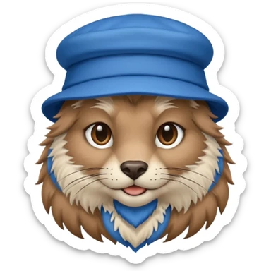 blue hat animal sticker