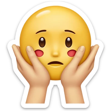 hands caressing super looking sad emojis face sticker