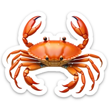 Cinematic Noble Baby Crab Portrait Emoji, Poised and curious, with a small, delicate carapace in vibrant hues, tiny, alert eyes on short stalks, and miniature, intricately detailed pincers, Simplified yet sharp and sophisticated features, highly detailed, glowing with a soft, coastal radiance, high shine, intelligent and determined, stylized with an air of seaside authority, focused and attentive, soft glowing outline, capturing the essence of a watchful and confident juvenile crustacean that appears ready to scuttle out of the screen with effortless charm! sticker