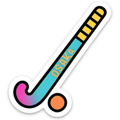 Osaka hockey stick, angled view, minimal shadow sticker