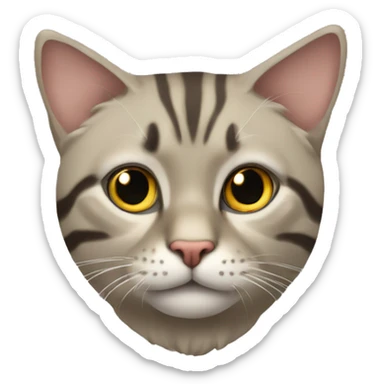 Кот с буковой и на лбу  sticker