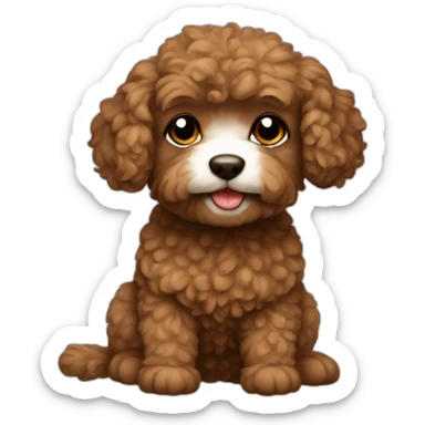 Mini pudel brown sticker