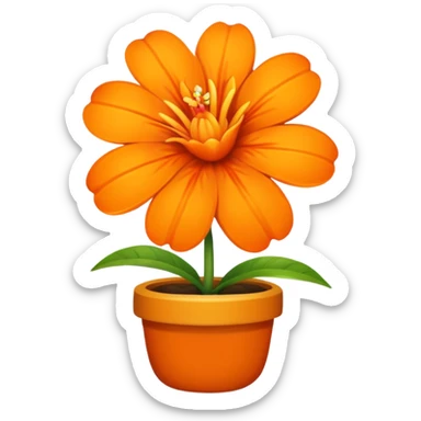 un emoji assez petit : une fleure tropical orange féminine et qui inspire l’été  sticker