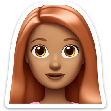 Fair skin barbie, long copper hair sticker